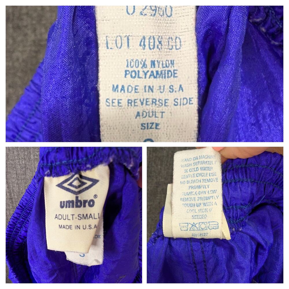 VNTG UMBRO SHORTS Adult Small Purple Pink Nylon Crinkle Soccer Made In USA 90s - Picture 4 of 8